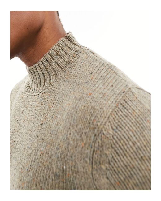 Jack & Jones Gray Thick Jumper With High Neck for men