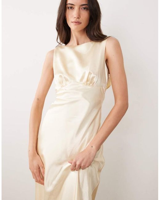 True Decadence Natural Cowl-Back Maxi Dress