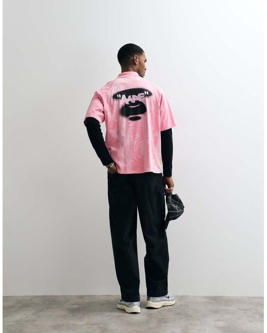 Aape By A Bathing Ape Pink Aape By A Bathing Ape Logo Sports Jersey for men