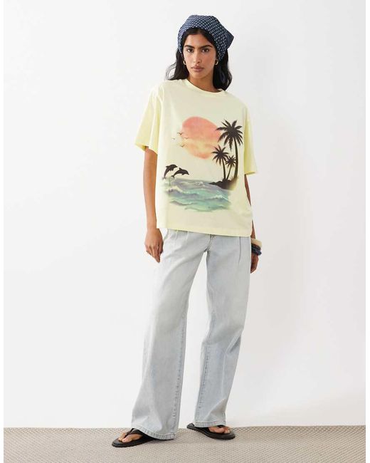 ASOS Multicolor Oversized Boxy T-shirt With Airbrushed Holiday Graphic