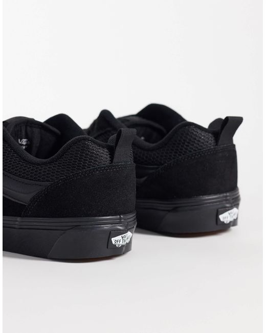 Knu skool - baskets en cuir à semelle chunky - triple Vans en coloris Black