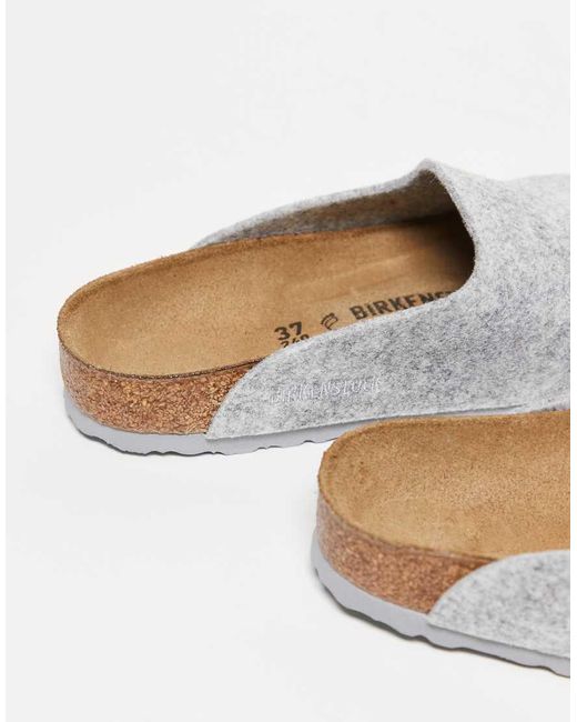 Birkenstock White Amsterdam Felt Clogs