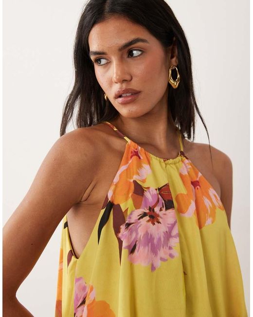 ASOS Multicolor Co-ord Halter Bubble Hem Top