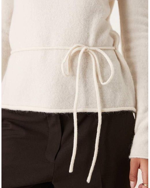 Gina Tricot Natural Knitted Tie Top