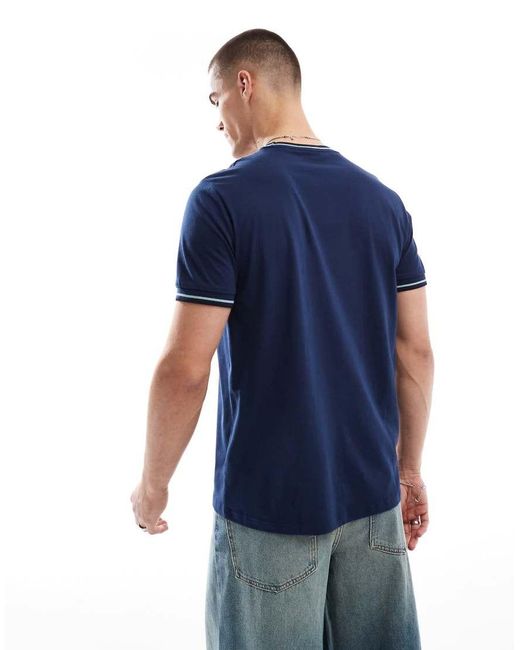 Fred Perry Blue Twin Tipped T-shirt for men