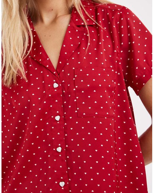 Hollister Red Short Sleeve Pyjama Shirt