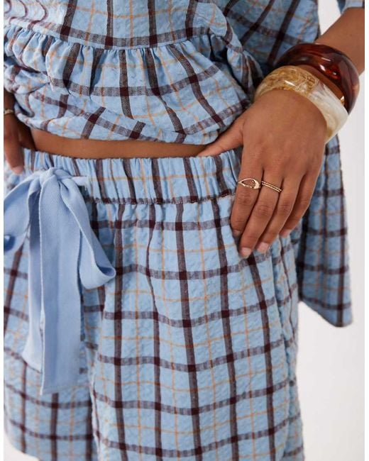 ASOS Blue Tie Waist Pocket Detail Shorts