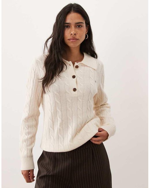 Gant Natural Cable Knit Rugby Cardigan