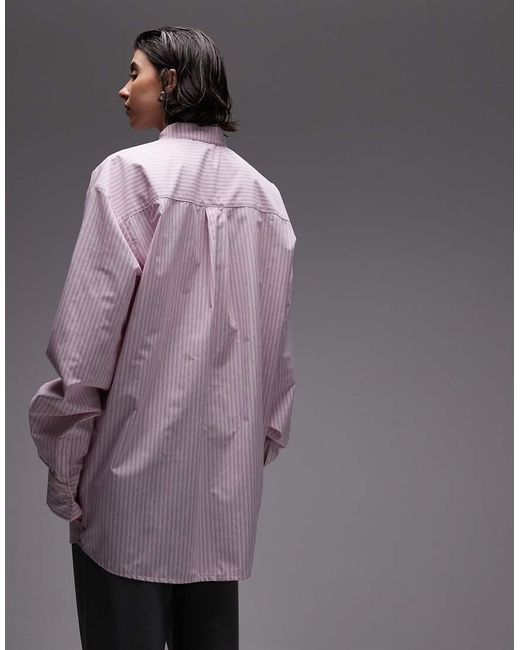 ASOS Oversized Lang Overhemd Met Stropdas in het Gray