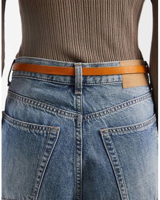 Levi's Blue Skinny Gold Buckle Belt