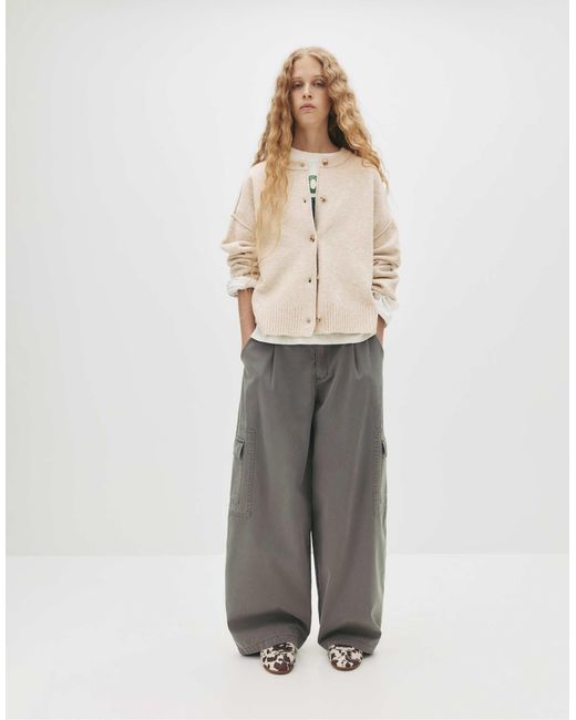 Pull&Bear Natural – strickjacke