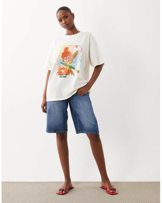 Rip Curl Blue Rip Curl X Farm Rio Graphic Print Oversized Tee