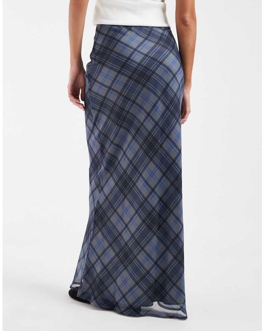 ASOS Blue Chiffon Bias Maxi Skirt