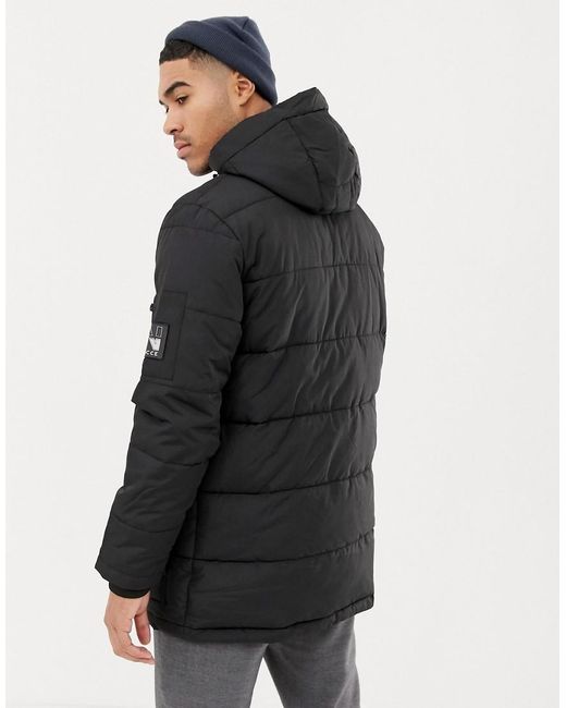 Kapuze Mit Mit Lang Pufferjacke Lang GeschnitteneSchwarze Pufferjacke GeschnitteneSchwarze Kapuze zLqSMUpjVG