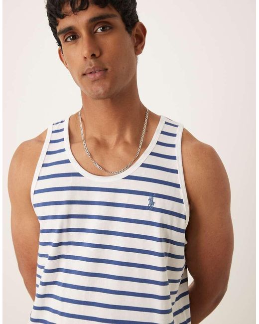 Polo Ralph Lauren Blue Icon Logo Stripe Vest for men