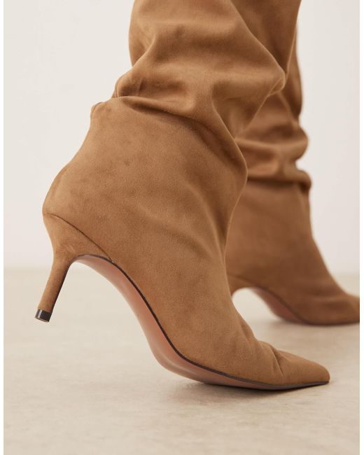 ASOS Black Cydney Slouch Pull On Knee Boots