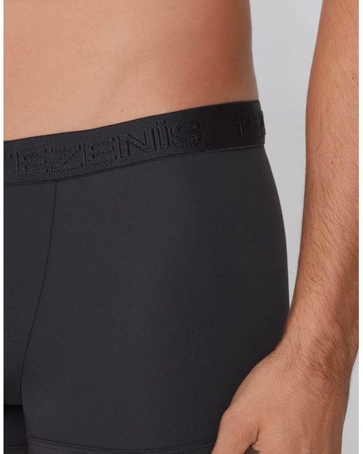 Tezenis Blue Elastic Microfibre Boxers With Logo for men