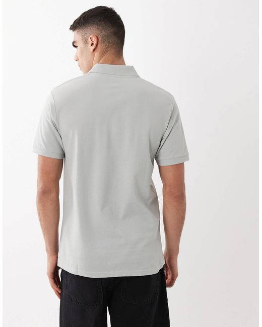 ASOS – basic-polohemd aus pikee in Gray für Herren