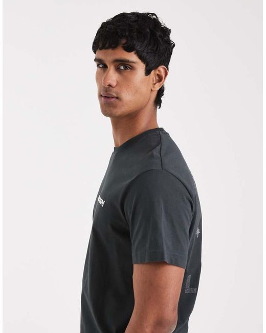 T-Shirt A Maniche Corte Comoda Nera Con Logo di Lee Jeans in Blue da Uomo