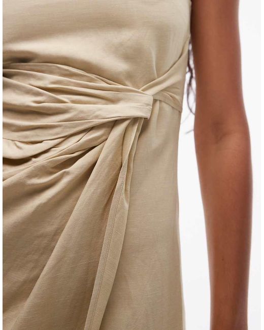 & Other Stories White Drapey Midaxi Dress With Asymmetric Flutter Hem