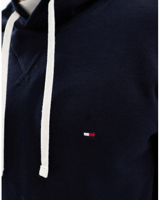 Tommy Hilfiger Blue Drawstring Fleece Hoody for men