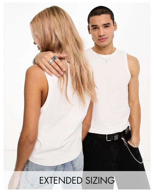 Calvin Klein Unisex Cropped Seaming Vest in White | Lyst