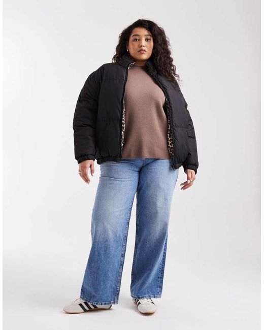 Brave Soul Black Reversible Short Puffer Jacket