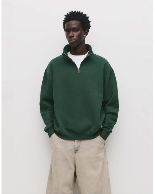 Pull&Bear – basic-sweatshirt in Green für Herren