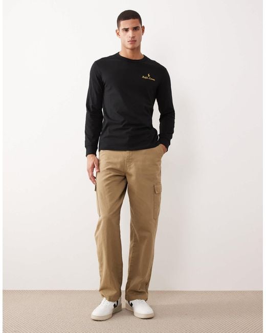 Polo Ralph Lauren Black Script Icon Logo Long Sleeve T-shirt for men