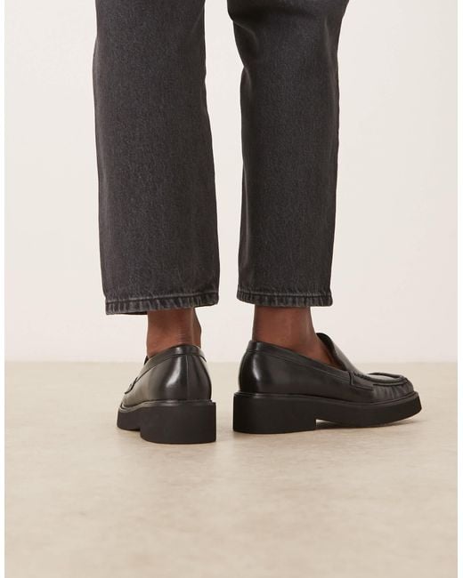 ASOS Black Myrtle Square Toe Loafers