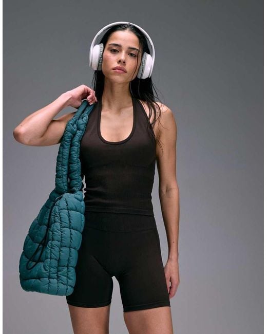 4505 Black Sculpting Seamless Halter Neck Vest With Inner Bra
