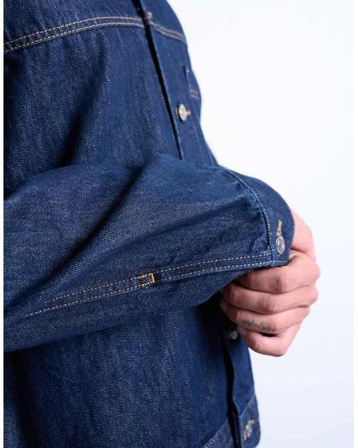 Giacca Di Jeans Comoda Grezza di Topman in Blue da Uomo