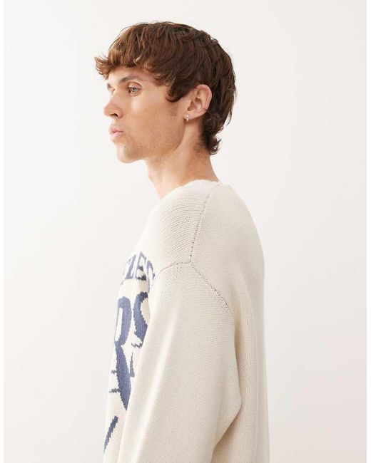 KTZ Natural La Lakers Oversized Knitted Jumper for men