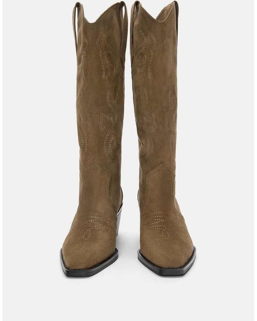 Pull&Bear Green Cowboy Boots