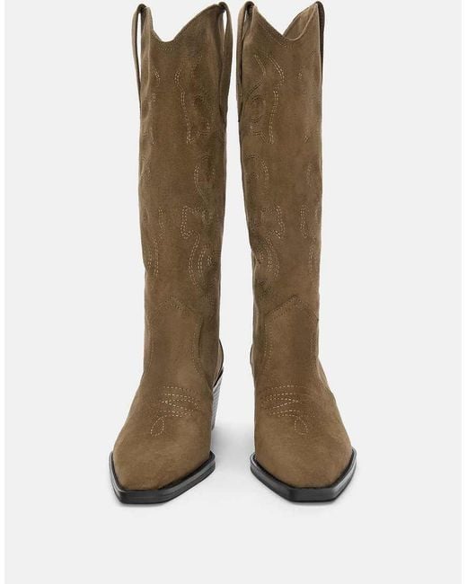 Pull&Bear Green Cowboy Boots