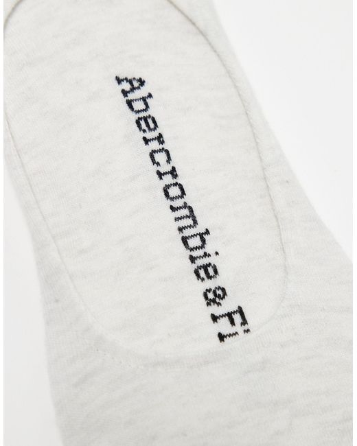 Abercrombie & Fitch White 3 Pack No Show Socks for men