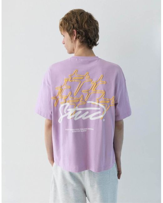 Pull&Bear Purple Stwd T-Shirt for men