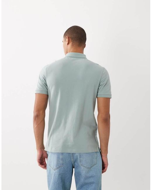 Abercrombie & Fitch Blue Icon Logo Short Sleeve Polo Shirt for men
