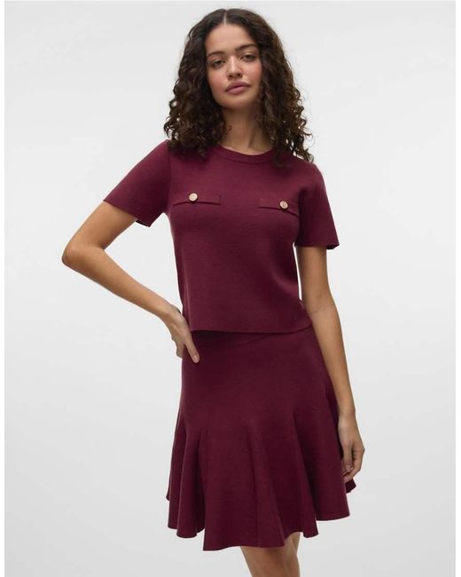 Vero Moda Gebreide Rok in het Red