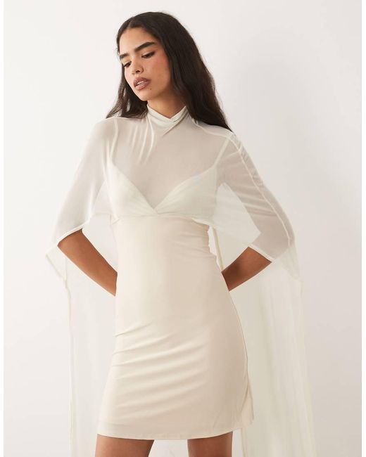 ASOS Natural Cape Mini Dress