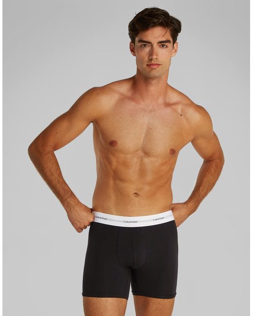 Calvin Klein – cotton modal – 3er-pack elastische boxershorts in White für Herren
