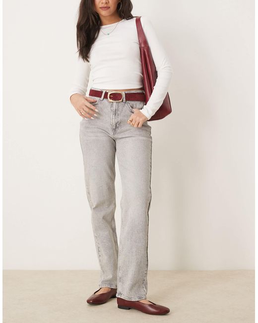 Vila Natural Kelly High Waisted Wide Leg Jean