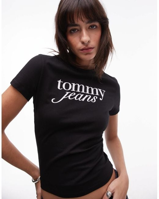 Tommy Hilfiger Black Retro Script Baby T-shirt