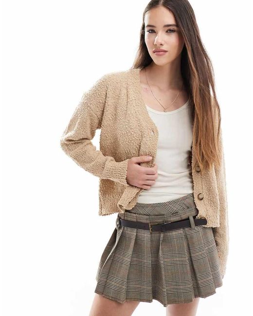 Brave Soul Natural Textured Knit Cardigan