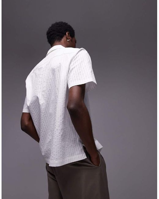 Topman Purple Textured Stripe Shirt for men