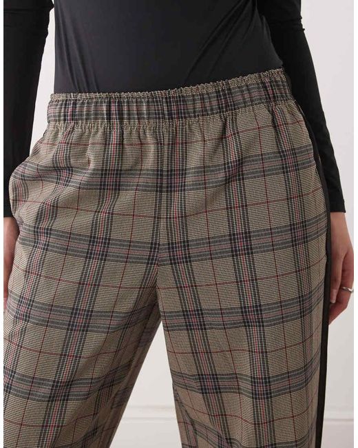 Noisy May Natural Wide Leg Trouser With Side Stripe