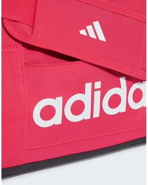 Adidas Originals Red Linear Duffel Bag Extra Small