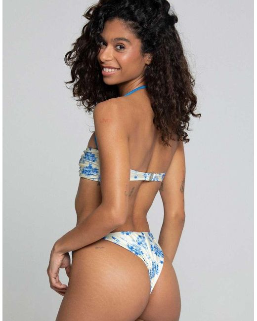 Bright Swimwear Blue Nia Afternoon Tea High Rise Bikini Bottom