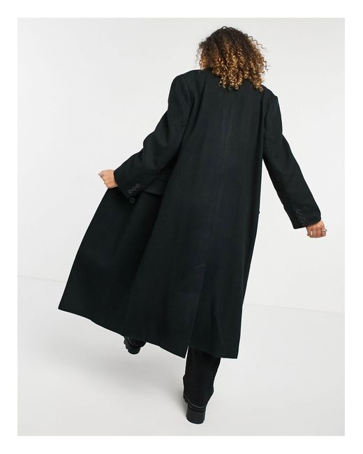 Manteau long en sergé coupe grand-père Synthétique ASOS en coloris Noir -  Lyst