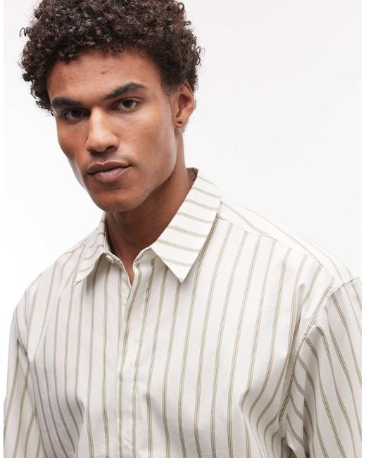 ASOS Gray Oversized Stripe Shirt for men